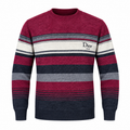 Burgundy & Charcoal Striped Knit Sweater