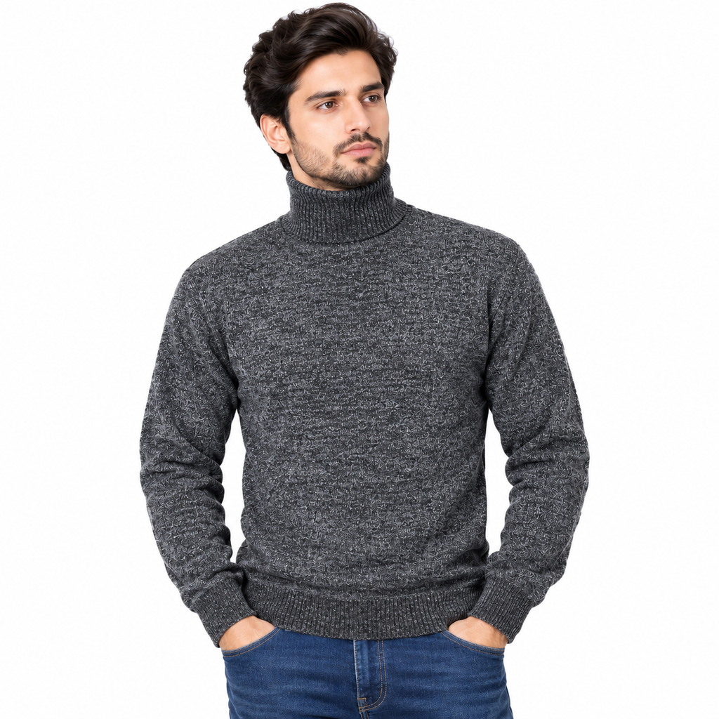 CHARCOAL GREY TURTLENECK SWEATER