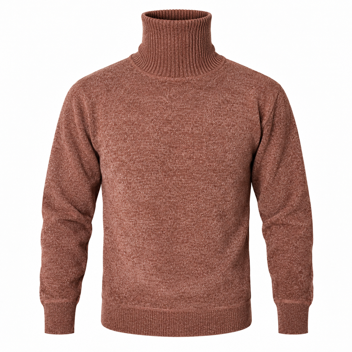 COPPER BROWN TURTLENECK SWEATER