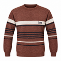 Brown & Navy Striped Knit Sweater