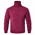 MAROON RIBBED TURTLENECK SWEATER