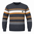 Charcoal Grey & Mustard Striped Knit Sweater